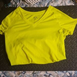 Champion Neon Yellow V-Neck Women's Tee